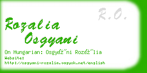 rozalia osgyani business card